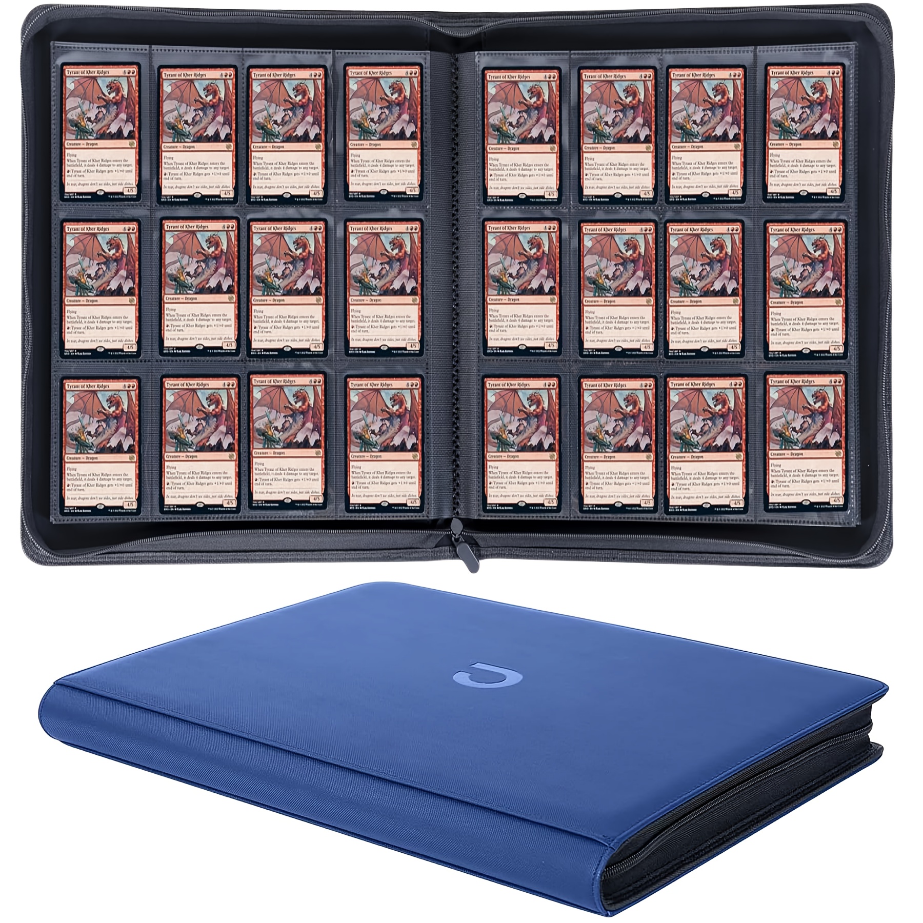 12-Pocket Zippered PRO-Binder Sort – Premium TCG Kortmappe til Pokémon & Trading Cards – billede 2