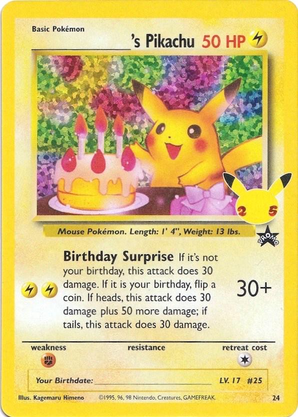 Pikachu Birthday #24 Pokemon Celebrations (NM)