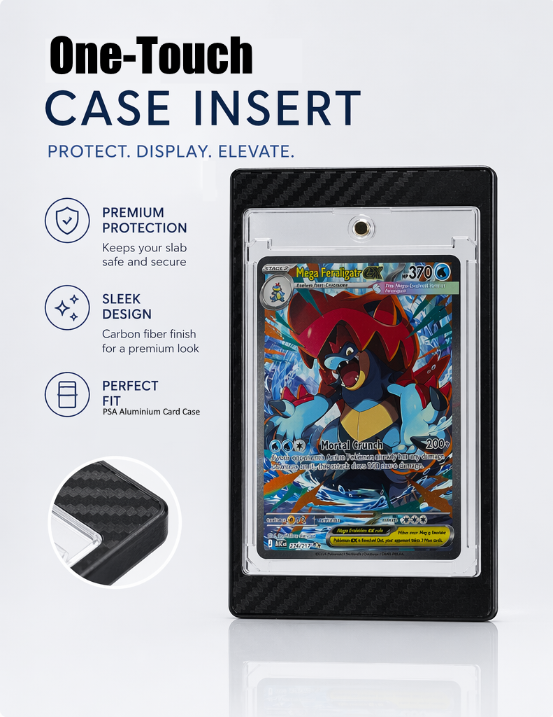 One-Touch Case Insert til PSA Aluminium Card Case – Premium Display til Magnetic Card Holders & Samlekort