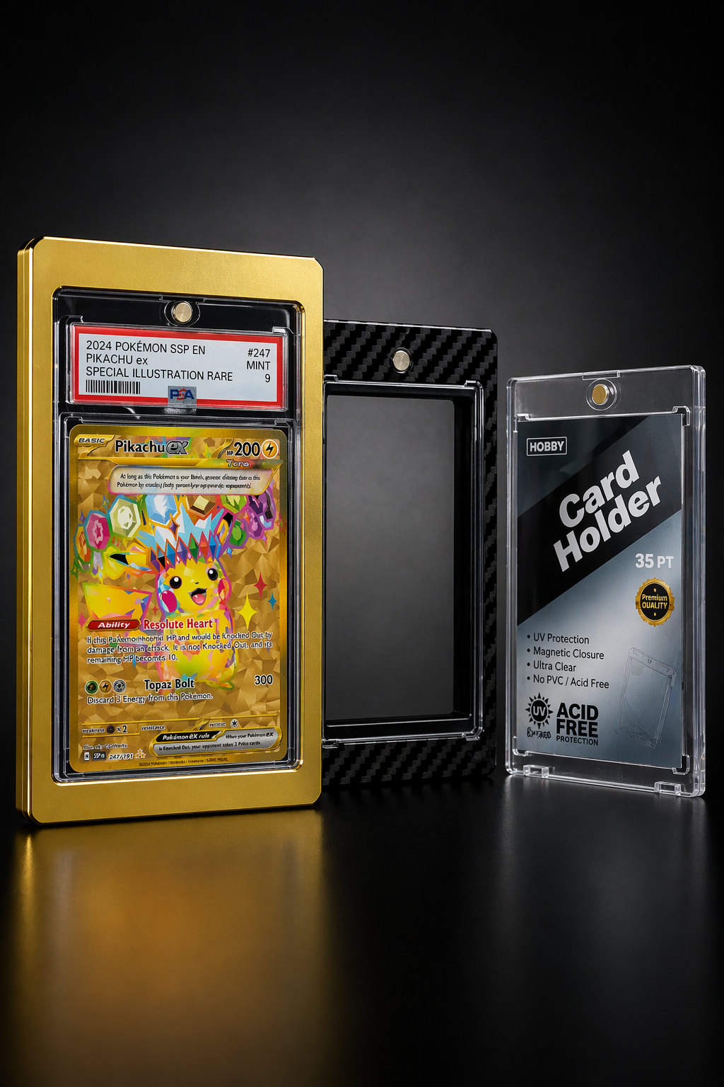 PSA Aluminium Card Case + One-Touch Insert Bundle – Premium Display & Beskyttelse til Samlekort – billede 4