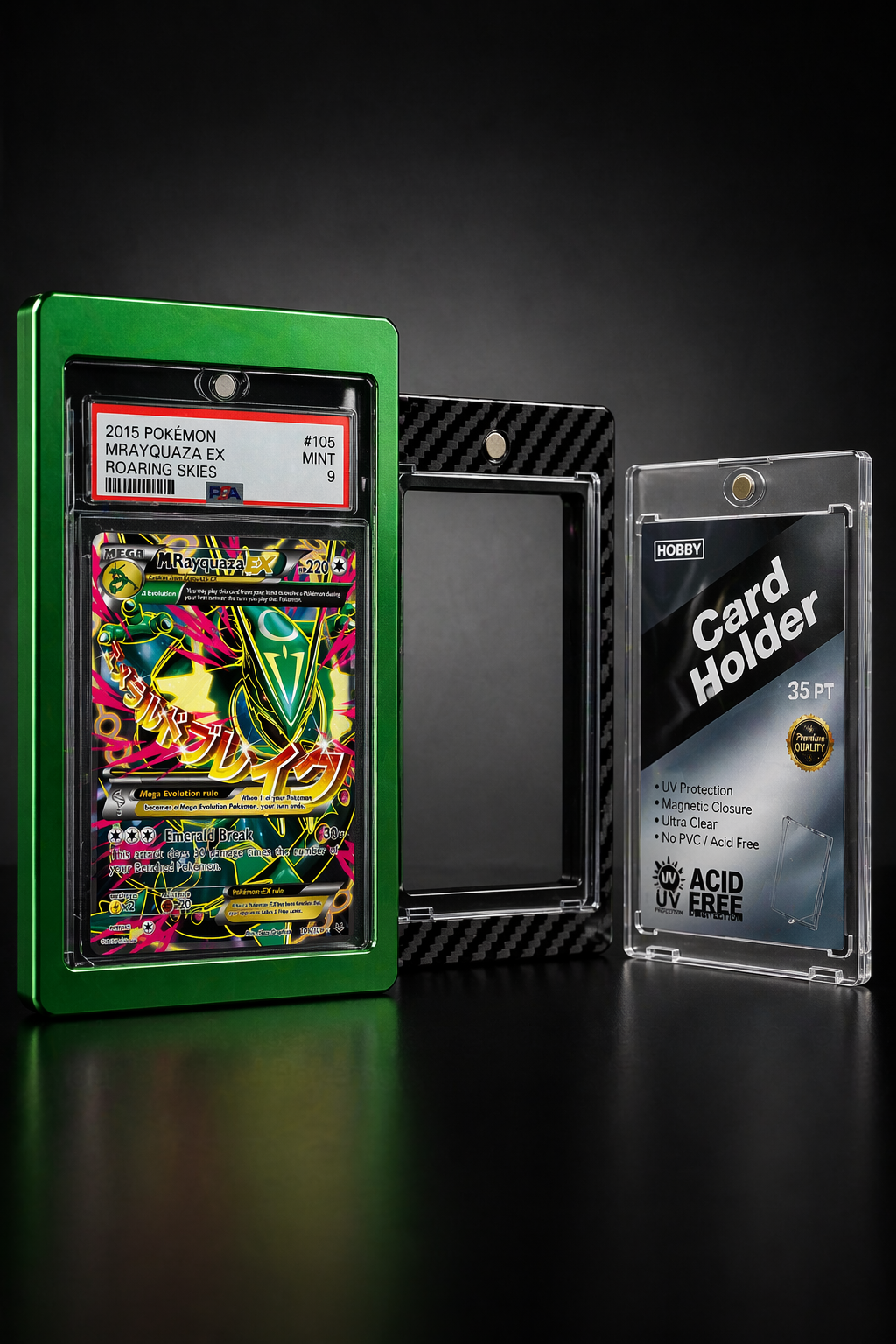 PSA Aluminium Card Case + One-Touch Insert Bundle – Premium Display & Beskyttelse til Samlekort
